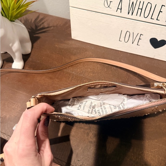 Kate Spade Tan Clutch with Gold Embellishments - Picture 5 of 6